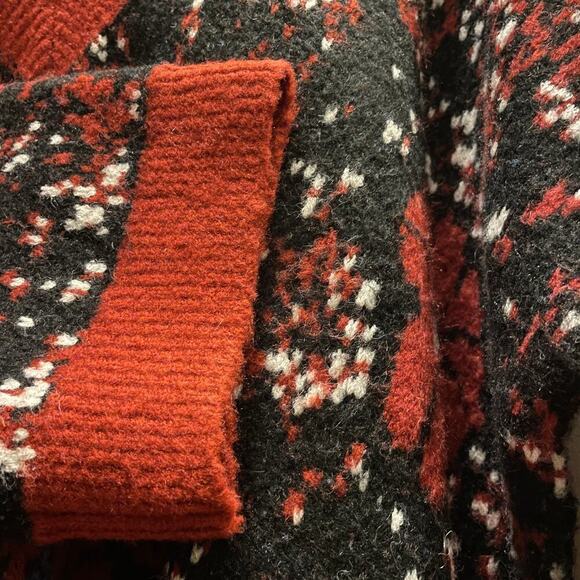 POL Oversized Knit Sweater | Floral Embroidery, Balloon Sleeves, Black, NWOT, L - Picture 8 of 9